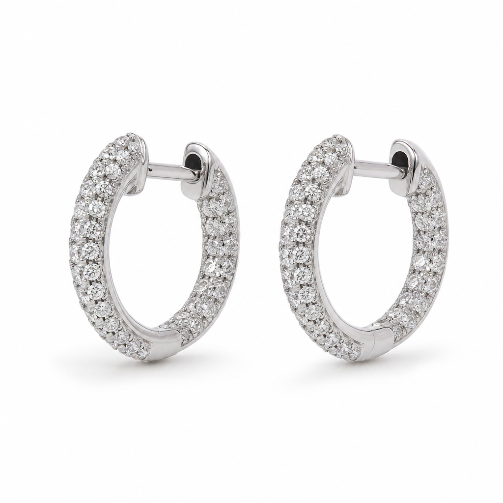 pavé diamond hoops small editorial product image