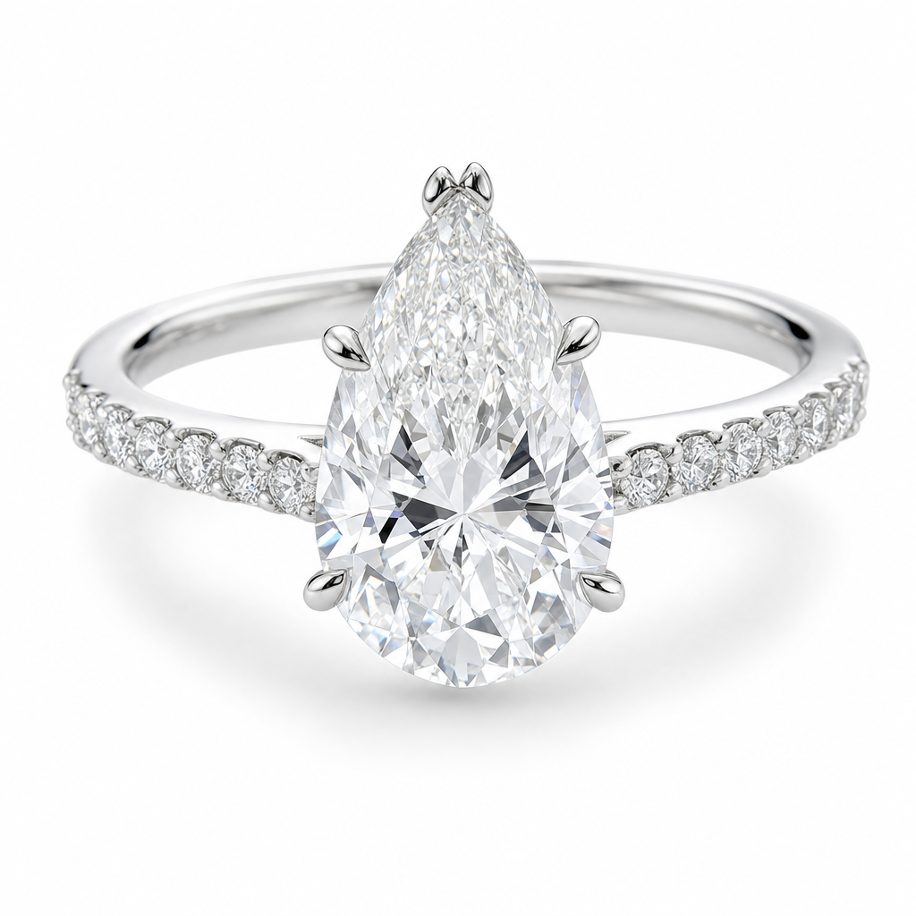 pear brilliant ring editorial product image