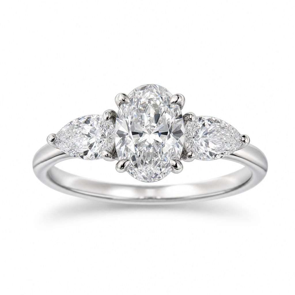 three-stone trilogy ring editorial product image