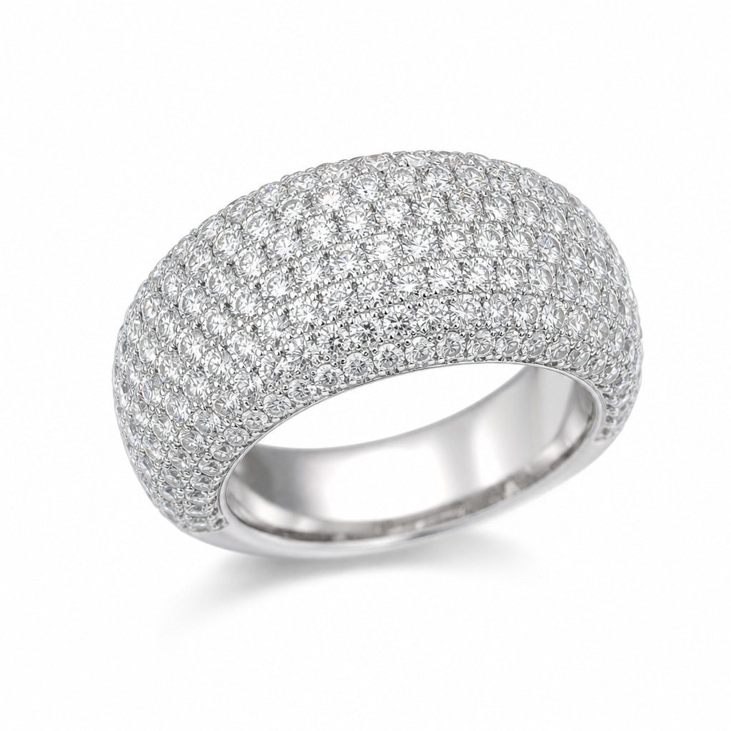 wide pavé band editorial product image